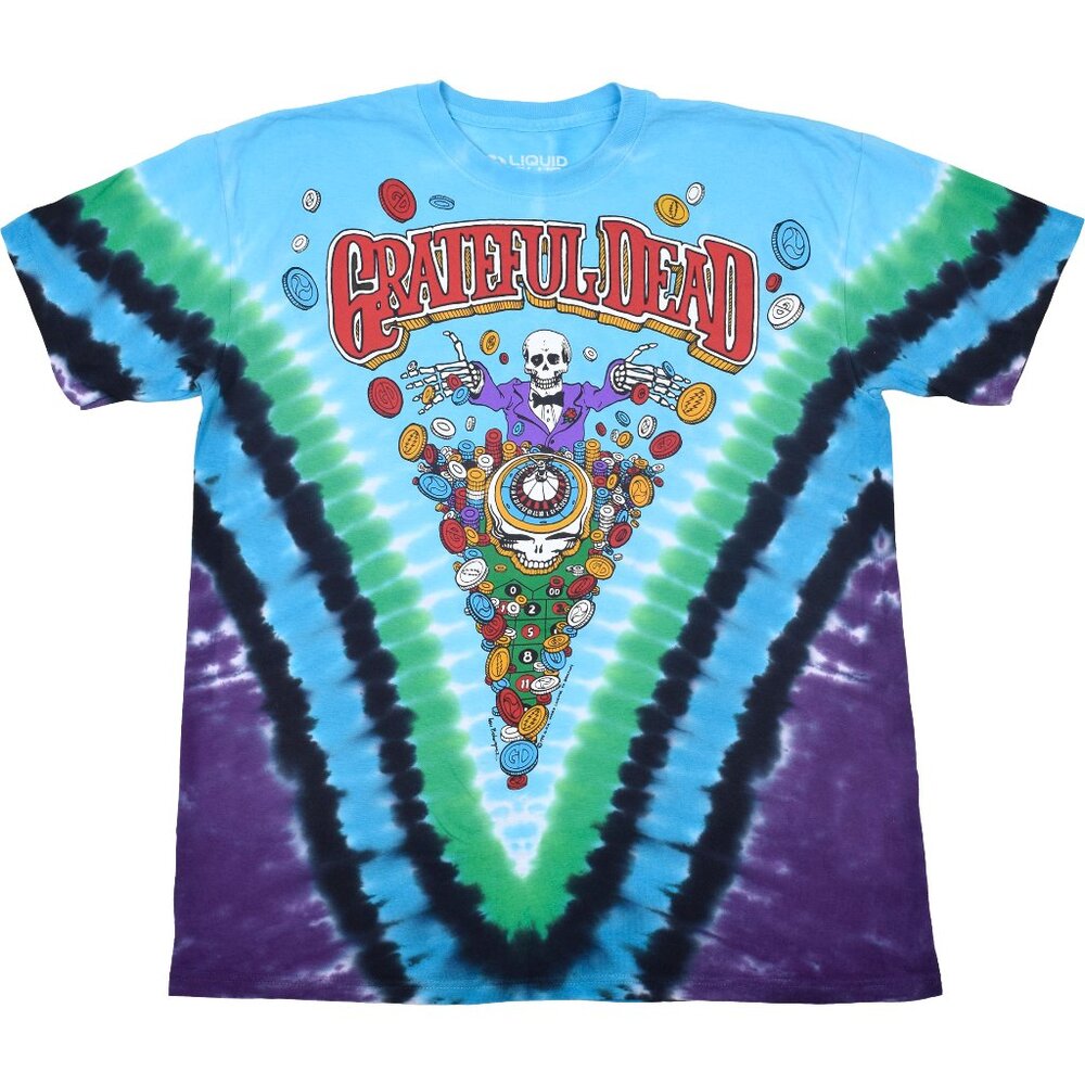 Grateful Dead Laughing Bones Tie-Dye ~ Liquid Blue ~ Choose Size ~ Brand New!